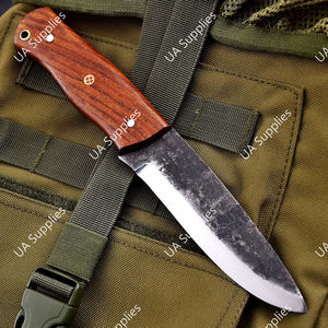 Cuchillo Táctico de Acero al Carbono Forjado a Mano, Afilado como una Navaja, con Mango de Palisandro, para Bushcraft, Camping, Caza y Actividades al Aire Libre, OEM - Product Image 3