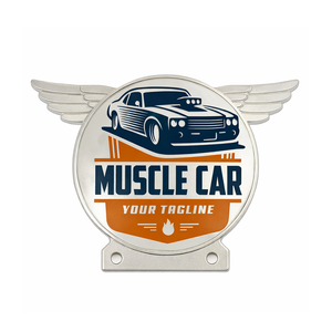 Cadeaux d'entreprise pour anniversaire : Emblème de calandre de voiture en métal émaillé souple, logo personnalisé, avec découpe et impression, style sportif plaqué or - Product Image 1