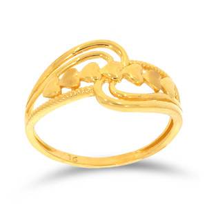 Wavy Love <b>Gold</b> Ring The Majestic <b>Gold</b> <b>Ribbon</b> Ring Intricate Latticework Smooth Edges Timeless Glamour - Product Image 1
