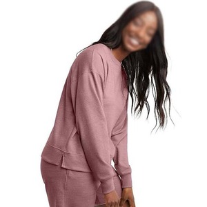 Sweat-shirt pour femme à manches longues surdimensionné en gros avec logo personnalisé, sweat-shirt pour femme grande taille - Product Image 3