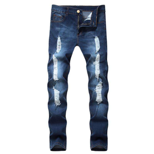 Jeans de Mezclilla para Hombre, Corte Regular, Cintura Alta, Tejido de Punto, Secado Rápido, Ecológicos, Transpirables, Oscuros/Claros, Medio Spandex, Algodón, Pierna Recta - Product Image 2