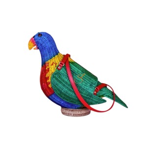 Panier de rangement artistique en rotin en forme d'oiseau, tressé sur mesure, bac de rangement décoratif et ludique pour enfants - Product Image 2
