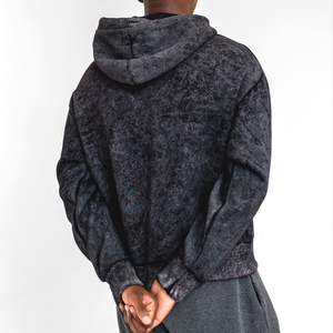 Sudadera con Capucha para Hombre, Lavado Ácido, 100% Algodón, Forro Polar Sólido, Impermeable, Transpirable, con Logotipo Personalizado OEM, Cómoda, Estilo Urbano, la Mejor - Product Image 5