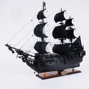 Modelo de Barco Pirata Perla Negra, Grande y Duradero, de Madera Grabada, con Vitrina de Exhibición, Completamente Ensamblado, Decoración Náutica - Product Image 2