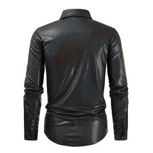เสื้อเชิ้ตหนังผู้ชายขายดี ดีไซน์สั่งทำได้ ทรงโอเวอร์ไซส์ ทรงหลวม สไตล์สตรีทแวร์ ระบายอากาศได้ดี คอตั้ง - Product Image 2