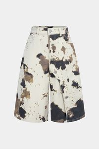 Men's Black Embroidered Bermuda Shorts With Drawstring Waist And Letter Logo Design Casual Style - Product Image 3