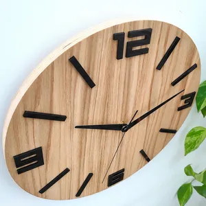Premium Natural Wooden <b>Clock</b> Wholesale Price Stylish <b>Wall</b> <b>Clock</b> for Living Room <b>Bedroom</b> Office and Decoration - Product Image 5