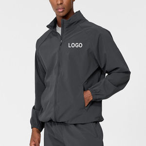 Chaqueta Cortavientos de Lona Personalizada para Hombre, Impermeable y Resistente al Viento, con Cuello Alto y Capucha para Correr, Chaqueta de Exterior Personalizable - Product Image 5