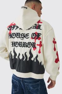 Sudadera con capucha extragrande de algodón 100% con estampado de esqueleto para hombre, personalizada, talla grande, para Halloween, ropa de invierno, venta al por mayor - Product Image 3