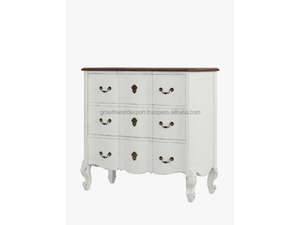 Cómoda Moderna de Madera con 3 Cajones, Gabinete de Almacenamiento, Tapa de Madera, Elegante, Blanca, para Dormitorio, Sala de Estar, Apartamento - Product Image 4