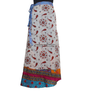 Boho Newest Summer Printing Girls Silk <b>Skirt</b> Reversible 2 Layer Adults <b>Wrap</b> Around <b>Skirt</b> Indian Multi Layered Silk <b>Wrap</b> <b>Skirts</b> - Product Image 4