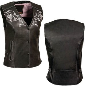 Waterproof <b>Women</b> Leather Vest Casual Ladies Slim Fit <b>Sleeveless</b> <b>Jacket</b> Outerwear Biker Wear Custom Logo Design Leather Vests - Product Image 4
