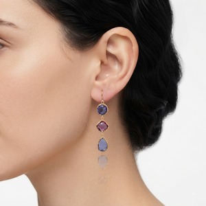 Wonderful 10K 14K 18K Solid Gold Drop Earrings With Sapphire Bezel Setting Water Drop Shape For Women's Everyday Wear Earrings - Product Image 6