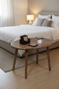 Compact Solid <b>Wood</b> Coffee <b>Table</b> With Elegant Design Handmade Furniture For <b>Small</b> Living Room Spaces - Product Image 1