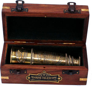 Telescopio con zoom de 15 pulgadas de lujo único 1920 con diseño grabado marítimo caja de madera de latón completo telescopio al aire libre para niños - Product Image 1