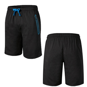 Pantalones Cortos Deportivos Negros para Hombre, de Secado Rápido, con Cordón Ajustable, Cintura Media, Tejido de Poliéster, Corte Casual con Detalles Naranjas - Product Image 4