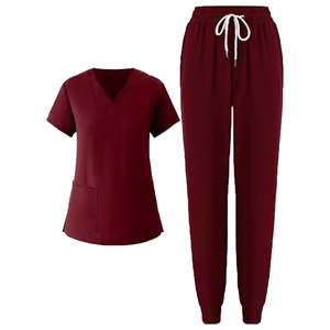Women V Neck <b>Scrub</b> Top Polyester Solid Color Breathable Medical <b>Scrub</b> <b>Uniform</b> Custom Design Hospital Wear Medical <b>Scrub</b> Suits - Product Image 4