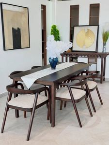 Premium Teak <b>Dining</b> <b>Table</b> Set with Curved Scandinavian Chair for Modern Interior Furniture - Product Image 5