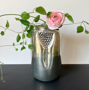 Vase en métal argenté de luxe, finition antique, pot à fleurs pour la décoration de la maison, vente en gros, vases vintage en aluminium pour centre de table de mariage - Product Image 4