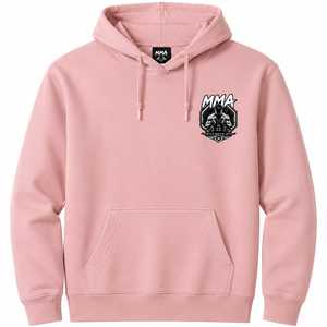 MMA Logo Men's Hooded <b>Sweatshirt</b> <b>Pink</b> 100% Cotton Fleece Regular Fit Casual Winter Anti-Wrinkle Pocket 370g - Product Image 1