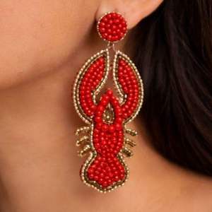 Pendientes de moda con cuentas de semillas moldeadas y bordado a mano, estilo gota con cuentas - Product Image 1