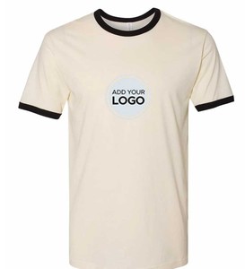 เสื้อยืดคอกลมแขนสั้นเนคเลเวล 100% ผ้าฝ้ายซูพิมา สีแดง/ขาว เสื้อยืดแขนสั้นแบบริงเกอร์ - Product Image 6