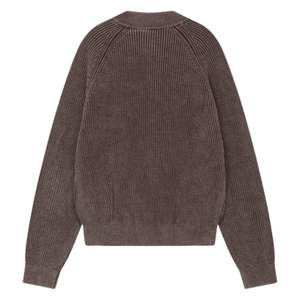 Blouson Bomber Homme Marron Foncé Lavé en Maille Côtelée, Veste Décontractée à Fermeture Éclair avec Poignets et Ourlet Côtelés, Vêtement d'Extérieur Tendance - Product Image 2