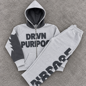 Wholesale Unisex Hooded Jogger Tracksuit Custom Screen Print Full <b>Zipper</b> <b>Sweatshirt</b> Pants Set Heavyweight Casual Sportswear - Product Image 6