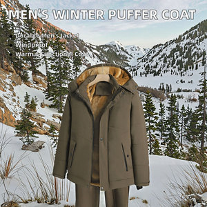 Custom Men’s Winter Parka Puffer Jacket Wholesale Outdoor Warm Utility <b>Bubble</b> <b>Coat</b> Casual Style Woven Fleece Hoodie Durable - Product Image 2