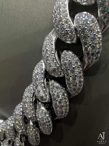 Collier chaîne cubaine 16 mm en moissanite sertie de pierres, coupe brillante VVS, en argent sterling 925 plaqué rhodium, style hip-hop, pour fiançailles - Product Image 4