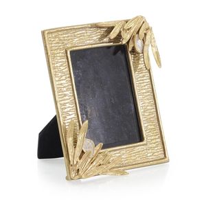 Contemporary Stippled Gold Photo <b>Frame</b> Precision Pearl Beaded Inset <b>Border</b> <b>Picture</b> Holder - Product Image 6