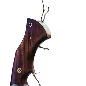 Cuchillo de caza de Damasco con hoja de espiga completa y mango de madera dura para equipo de caza y camping al aire libre, cuchillos de suministro OEM - Product Image 4