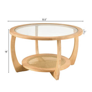 Table basse ronde en rotin Mobilier élégant et écologique - Product Image 3