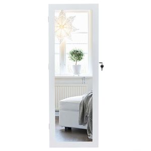 Specchio da Parete con Organizer per Gioielli, 3 Livelli, 2 Cassetti, 17 Porta Pennelli, 95 Luci LED Bianche, Specchio Non Intero, in Legno - Product Image 5