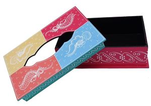 Traditional Chinese Wedding Napkin Dispenser <b>Tissue</b> Box Karigar Trunk Gift Box <b>Colorful</b> Printed Holder Sweet Home Packaging Box - Product Image 1