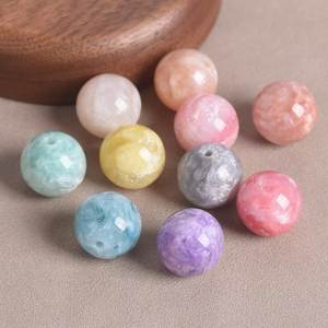 Cuentas redondas de resina naranja con patrón de remolino brillante, cuentas espaciadoras de plástico para manualidades y creación de joyería DIY. - Product Image 5