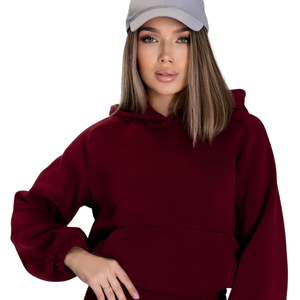 Conjunto Deportivo de Felpa para Mujer, Sudadera con Capucha de Corte Holgado, Pantalones Jogger, Atuendo Casual de Invierno de Dos Piezas - Product Image 3