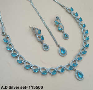 Ensemble de bijoux de mariée en diamant américain classique Collier et boucles d'oreilles en deux pièces pour mariage Style classique à la mode - Product Image 2