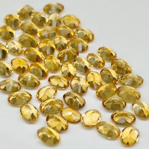 พลอยซิทรินทรงรี พลอยซิทรินสีเหลืองธรรมชาติ แบบเจียระไน สำหรับทำแหวน เครื่องประดับ ขายส่ง DIY - Product Image 2