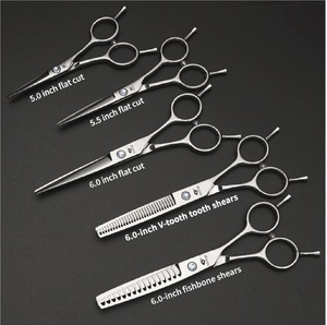 Maclura Fenice - Juego de Tijeras Profesionales de Acero Inoxidable de Alta Gama para Peluquería Canina, Incluye Tijeras Rectas, de Entresacar, Curvas y de Corte Grueso - Product Image 2