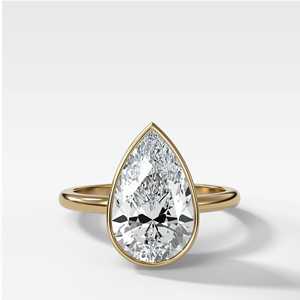 Bague de fiançailles IGI 4 carats, diamant de laboratoire taille poire, or massif 14K 18K, sertie clos, solitaire, cadeau de mariage ou d'anniversaire, joaillerie fine - Product Image 1