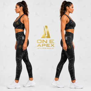 Ensemble de yoga pour femmes en marbre noir, leggings taille haute, soutien-gorge de sport dos nageur, ensemble de vêtements de sport fitness - Product Image 3