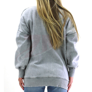 Sweat-shirt délavé pour femme, coupe oversize, décontracté, vêtement tendance pour un style streetwear moderne - Product Image 2