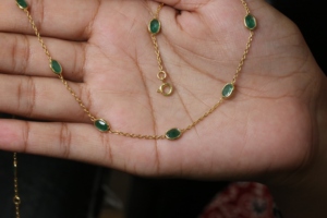 Wholesale Gold Plated 925 Sterling Silver Emerald Gemstone Necklace Classic Green Oval Cut Jewelry <b>Gift</b> for Women - Product Image 6