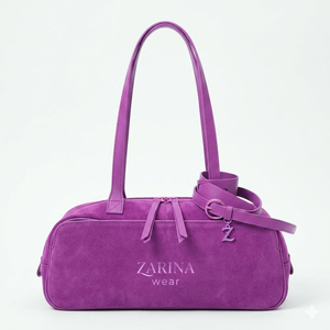 Womens Genuine Leather Water Resistant <b>ZIP</b> Closure Matte Finish Retro Bowling Style Crossbody Handbag for Fall & Winter - Product Image 3