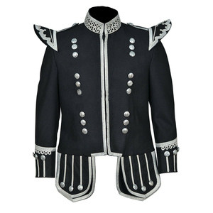 Uniform Napoleonic Hussar Jacket Premium European Retro Royal This is a black wool hussar jacket with Embroidery Napoleonic - Product Image 1