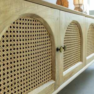 Meuble TV Vandana Vertex Vista en bois de manguier et cannage - Product Image 5