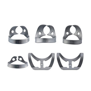 Pinzas de dique de goma dentales, 6 unidades, reductores de tejido Brinker, ajuste universal, instrumentos de aislamiento para bicuspides y premolares, profesional - Product Image 1