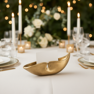 Porta Tarjetas de Visita de Latón Hecho a Mano - Decoración Moderna para Mesa de Boda - Product Image 3