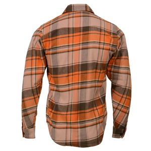 Chemise en flanelle à carreaux orange de qualité supérieure pour homme, chemise décontractée d'hiver à boutons, épaisse, avec deux poches - Product Image 6